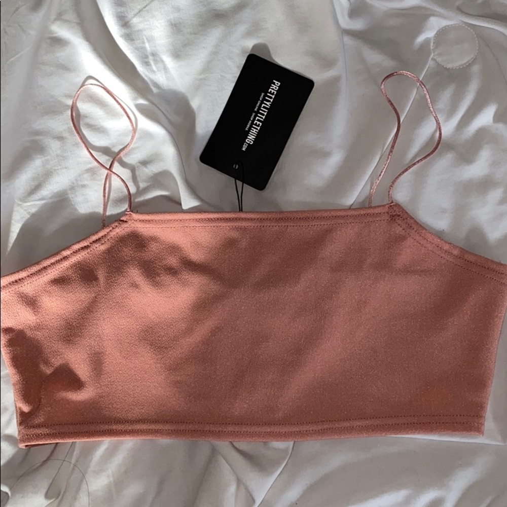 Pretty little thing pink spaghetti strap crop
